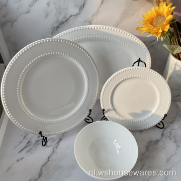 Bone keramische porselein servies sets voor restaurantplaten